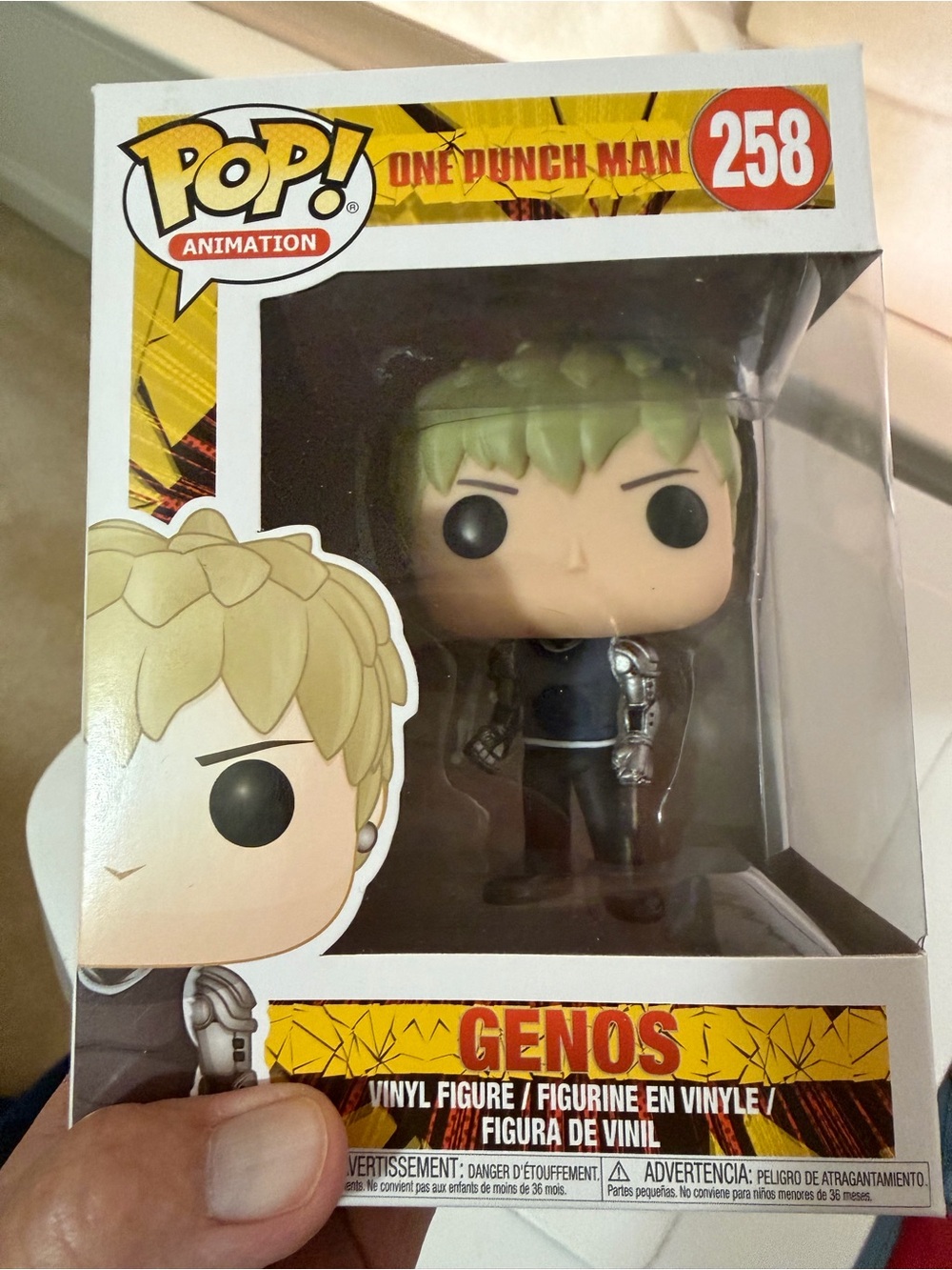 Funko Pop! Genos Vinyl Figure - Blonde-Green Hair, Silver Arm, Black Outfit